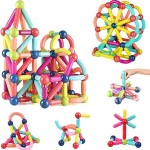 Big Size Magnetic Building Blocks Kid Toy Set Montessori Educational Magnetic Stick Building Bricks Construction Funny T