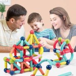 Big Size Magnetic Building Blocks Kid Toy Set Montessori Educational Magnetic Stick Building Bricks Construction Funny T