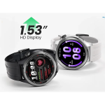 Haylou Solar Neo 1.53" Bluetooth Calling Smart Watch (Silicone+Woven) Strap- Silver