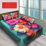 Water Proof China Premium 3D Design Bed Sheet King Size (7.8ft/6.8ft)